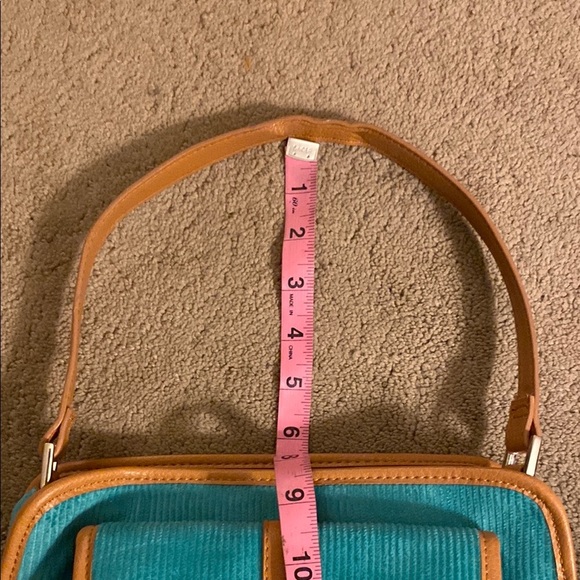 Bath & Body Works Tan and Turquoise Handbag with Corduroy Fabric - Picture 15 of 15